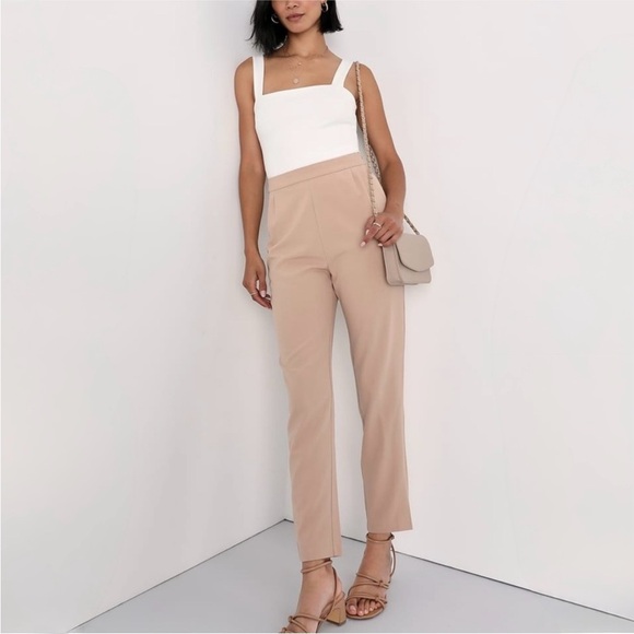 Lulus NWT beige high rise dress pants ❤️ - Picture 1 of 9